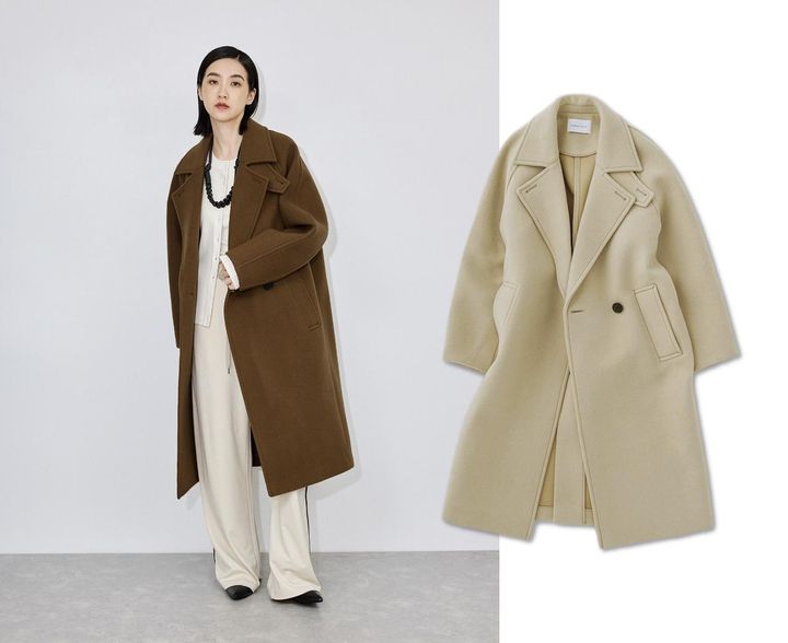 画像: ウールボンディングラグランロングコート（キャメル、ベージュ）各¥49,500（ともにアダム エ ロペ） ◾️11月上旬発売 出典：アダム エ ロペ