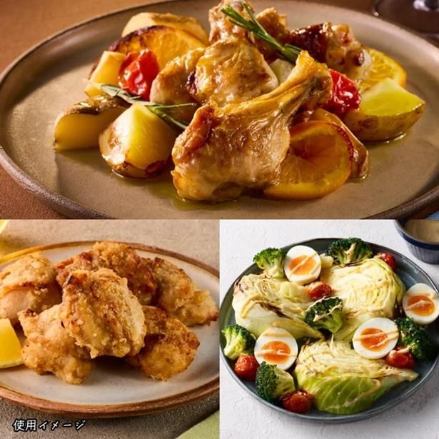 油を使わずサクサクに仕上がるから揚げ(写真左下)や、ローストチキン(同上)も。野菜のグリルやリベイクにも活躍