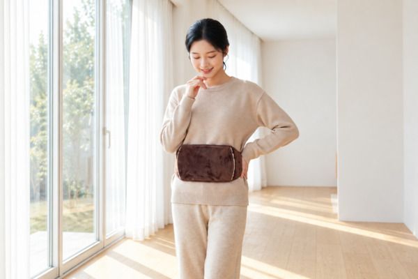 腰やお腹まわりに固定できるベルト付き、家事や仕事中もあったかい充電式湯たんぽ登場