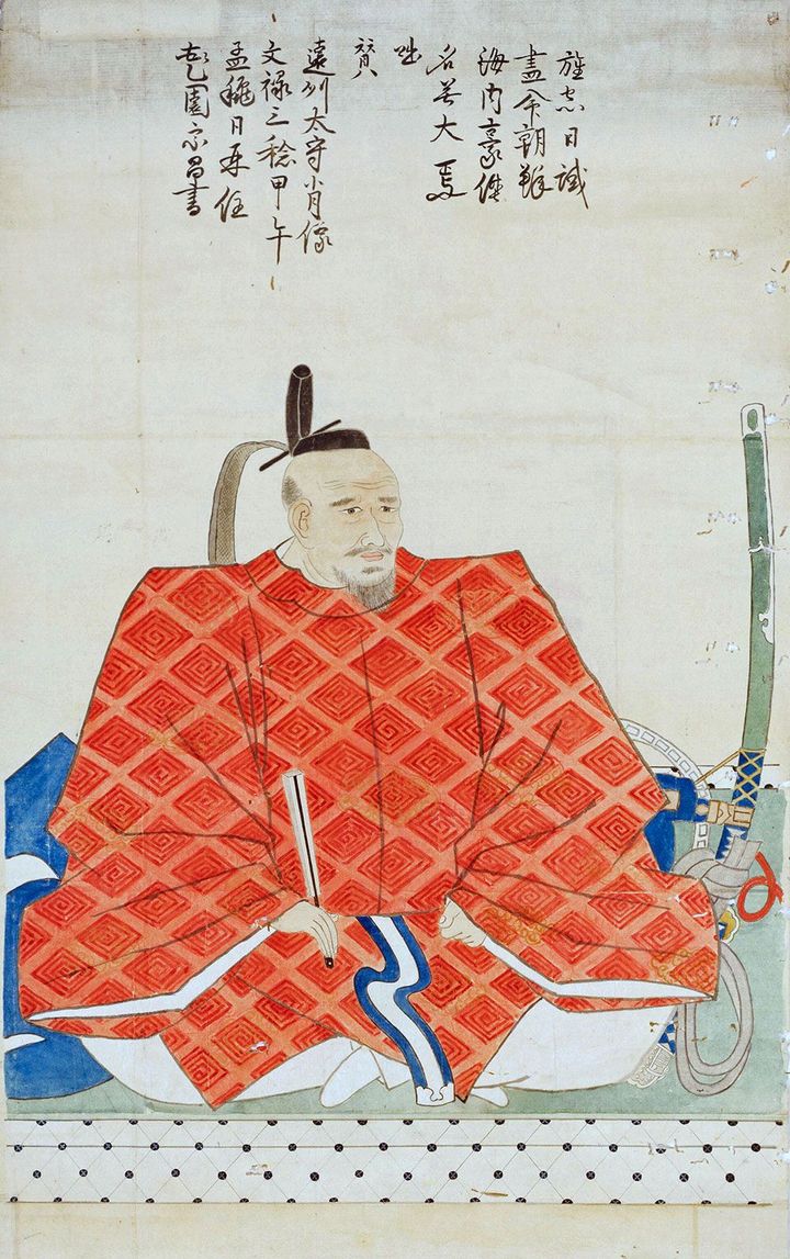 加藤光泰像（個人蔵の絵の模写）、原本は19世紀