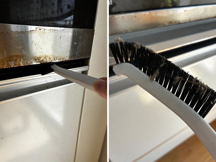 画像: コンロの下の隙間に使ってみると……