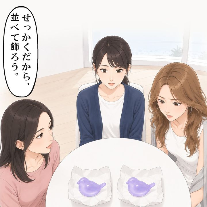押しやられた私の手土産からも、私が原型を彫った小鳥が出ました