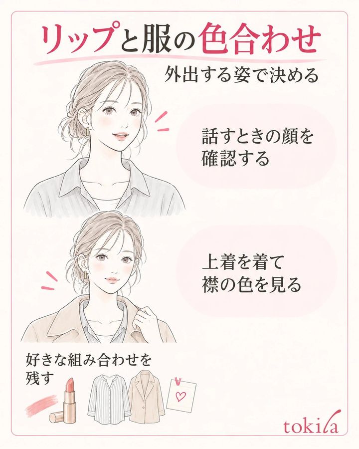 話すときの顔と上着を着た姿で、組み合わせを決めます。