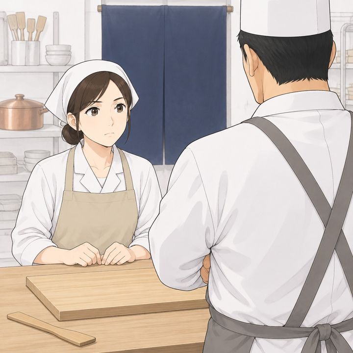 【漫画】「見習いが勝手に手を出すからだ」触るなと言った茶会の菓子の失敗を、私に着せる先輩職人。だが、嘘が発覚