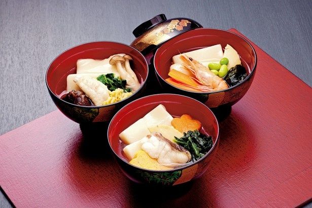 真鯛・ふぐ・えびの3種の雑煮を詰め合わせた「〈うす家〉お雑煮詰合せ」(6372円)