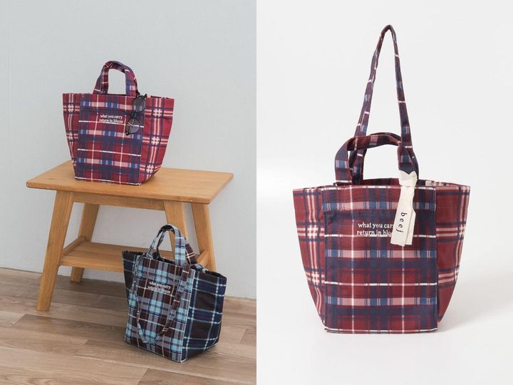 画像: 「別注チェックトートバッグ」各￥9,900【ビージ×アーバンリサーチ ドアーズ】 出典：アーバンリサーチ ドアーズ