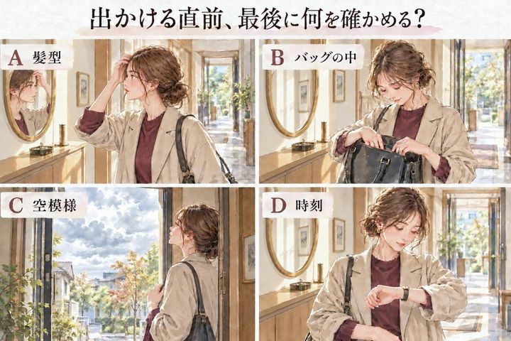 【心理テスト】出かける直前、最後に何を確かめる？