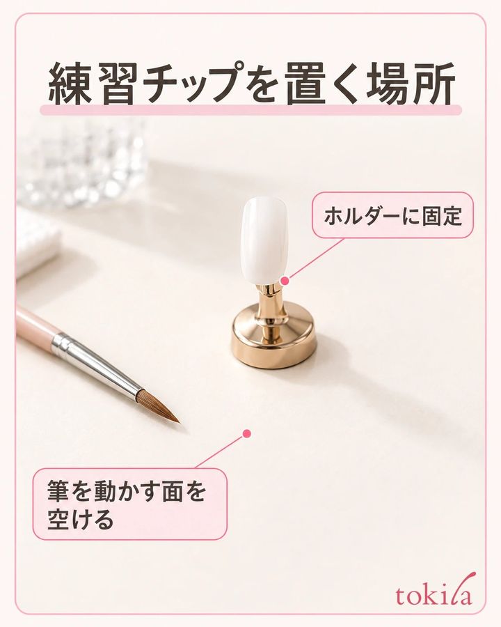 対応するホルダーへ固定し、チップの周囲に作業できる余白を残します。