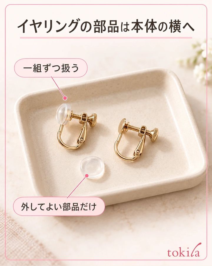 取り外してよい部品は本体の横に置き、一組ずつ対応を確認します。