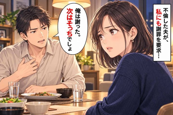 「俺は謝った。次はそっちでしょ」不倫夫との話し合いで、なぜか私にも謝罪を求められて…