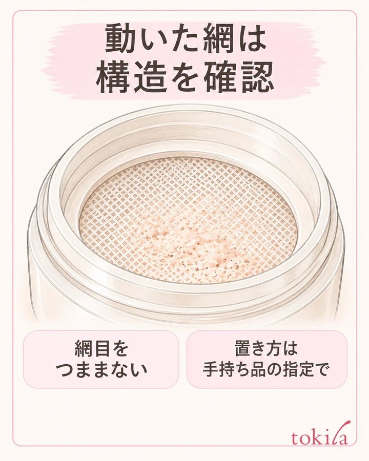 網と枠を分け、置く方式か固定する方式かを確認します。