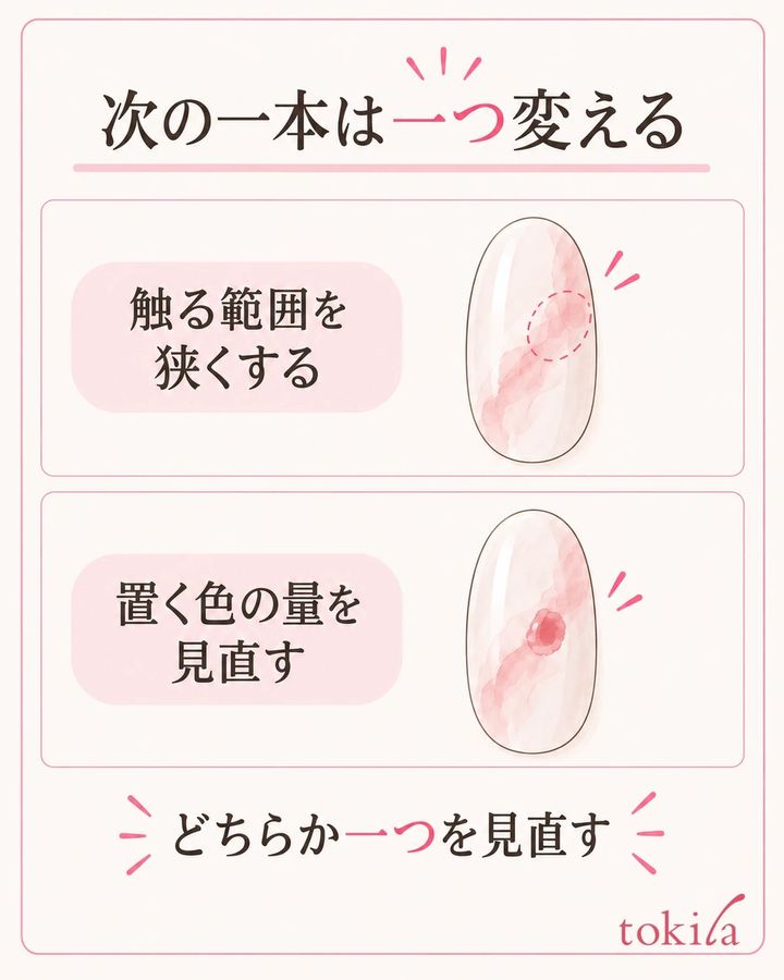 次の練習では、筆を入れる範囲か色の量を一つ変えます。