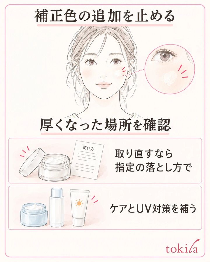 新しい色で覆う前に止まります。取り直す場合は、落とし方と必要なケアを確認します。
