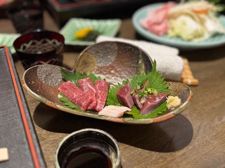 馬刺し おおぎ荘の食事 夕食 熊本名産 熊本名物