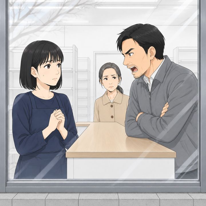 【漫画】「おわびに、から揚げをよこせ」断った箸がないとレジで怒鳴る客。だが、私が指さした先を見て勢いが消えた