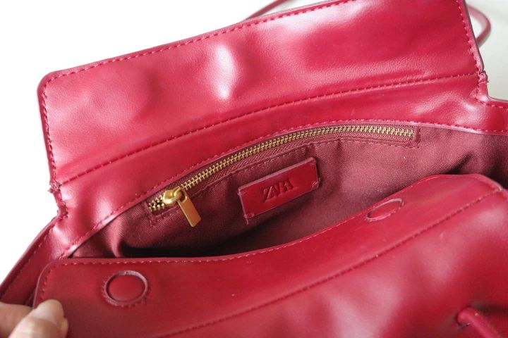 zara 購入品 秋冬 赤 バッグ
