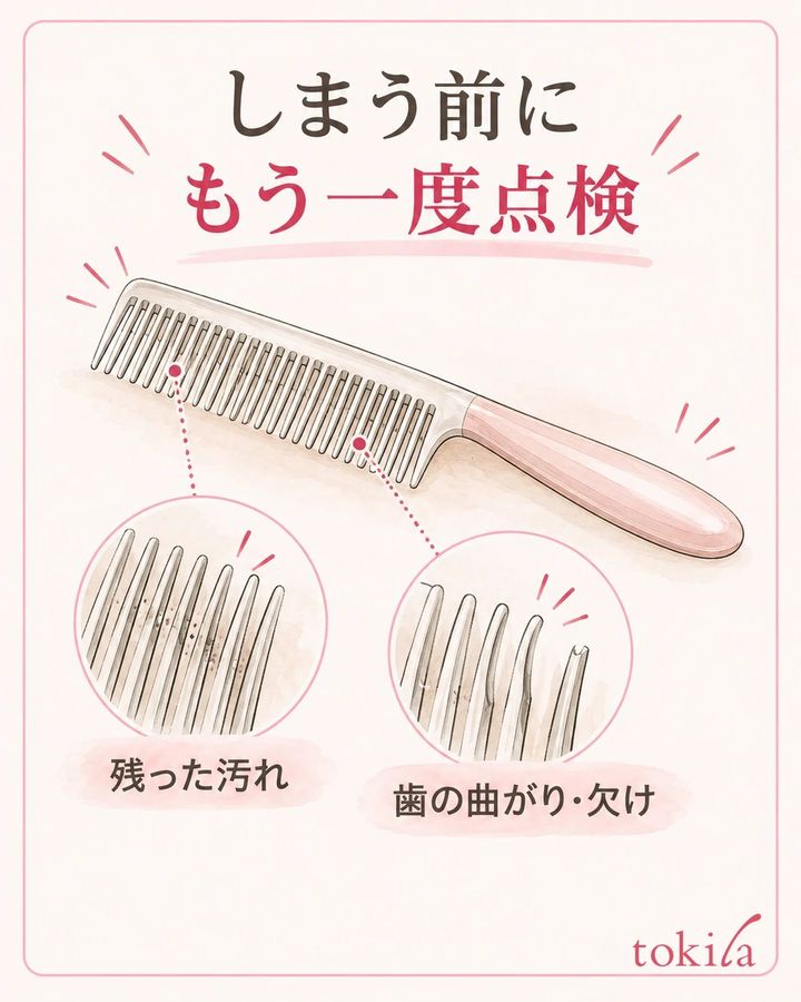 指定の収納の形へ戻し、次回使う前にも点検します。