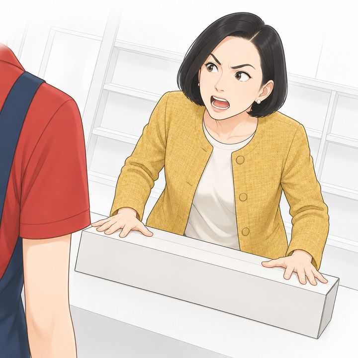 【漫画】「新品なら、お詫びに3千円上乗せね」掃除機の返品で私を怒鳴る常連客。勝ち誇った直後、顔色が変わった
