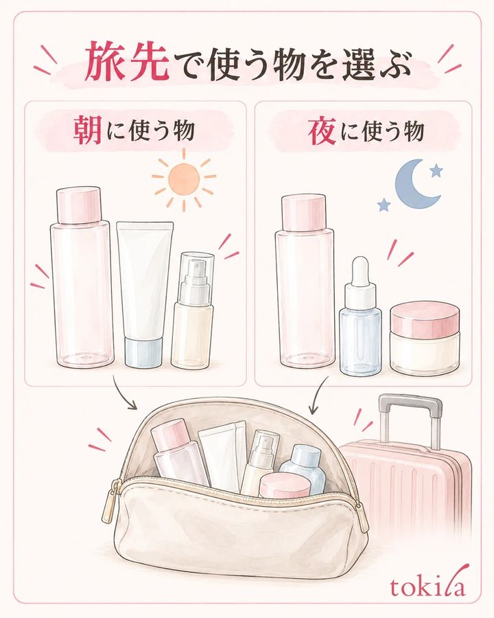 使う場面を並べ、必要な製品を元の容器のまま選びます。