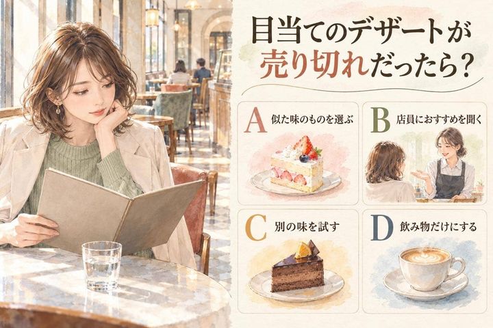 【心理テスト】目当てのデザートが売り切れだったらどうする？
