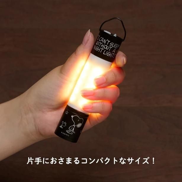 片手にすっぽりおさまるサイズ。高さ約125ミリ、重さ約110グラム