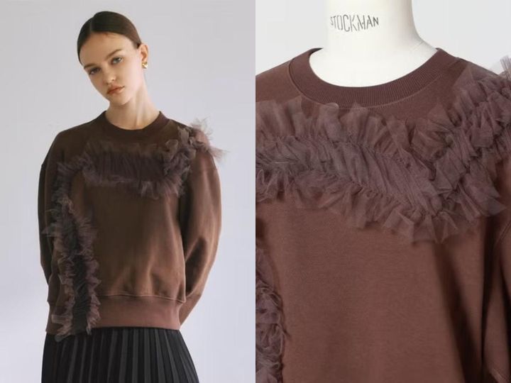画像: 「PARIGOT別注 SWEAT WITH TULLE」￥49,500【チカキサダ】 出典：パリゴ