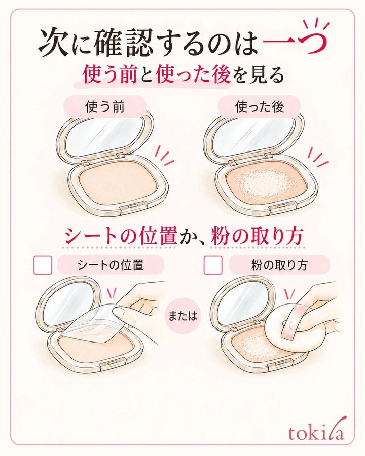 使う前後を見て、次に見直す条件を一つ選びます。