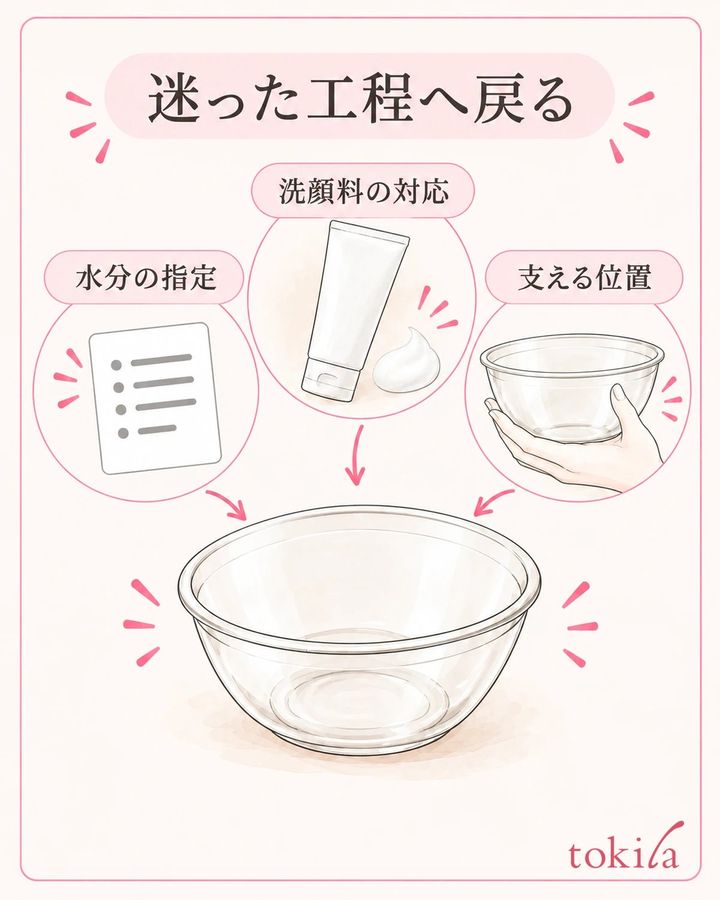 泡立ちに迷ったら、容器・洗顔料・水分のどこへ戻るかを分けます。