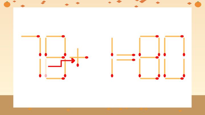 【マッチ棒クイズ】1本だけ動かして正しい式に：78-1=80？の解答画像