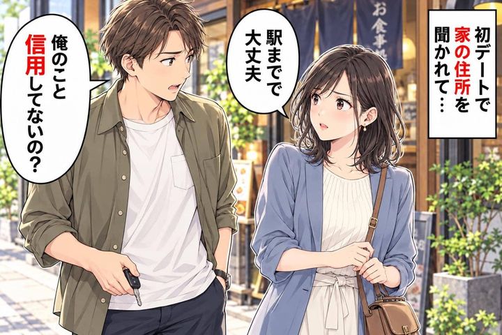 「俺のこと信用してないの？」初デートで住所を聞かれ、駅まででと断ったら“失礼な女”扱いされた話