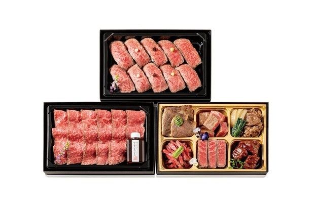 初登場の近江牛の肉おせち「＜カネ𠮷山本＞近江牛 迎春肉づくし オードブル三段」(2万9800円)