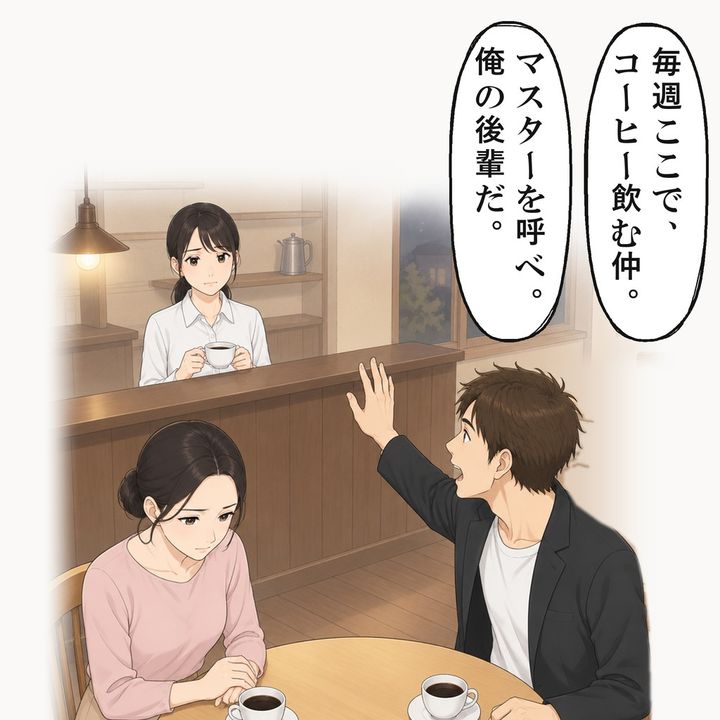 彼は、マスターを呼べとカウンターへ手を上げました