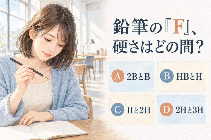 【生活雑学テスト】鉛筆の「F」、硬さはどの間？