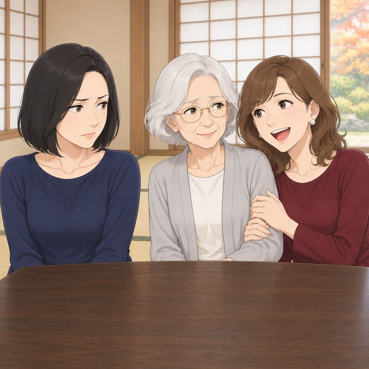 【漫画】「隣は娘の席よ。座布団どけて」古希の祝いで、段取りした私を下座の端へ追いやる義妹。お祝いを渡す番でうつむいた