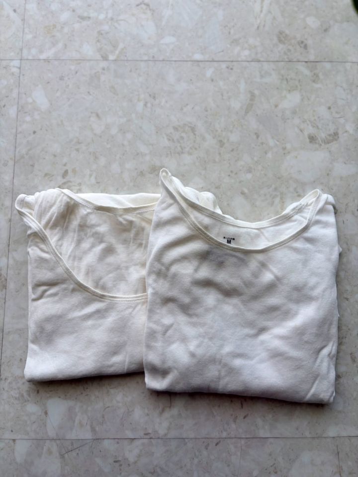 あったか綿 クルーネック長袖Ｔシャツ、Ｕネック八分袖Ｔシャツ 各￥1,490