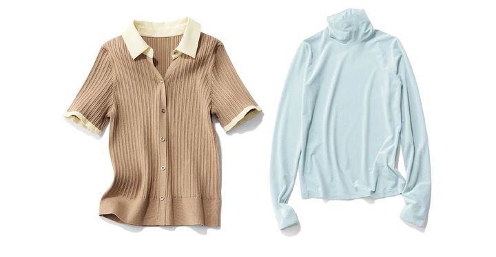 2本目ワイドパンツに合うのは「秋感シアートップス」or「ちょい太リブニット」