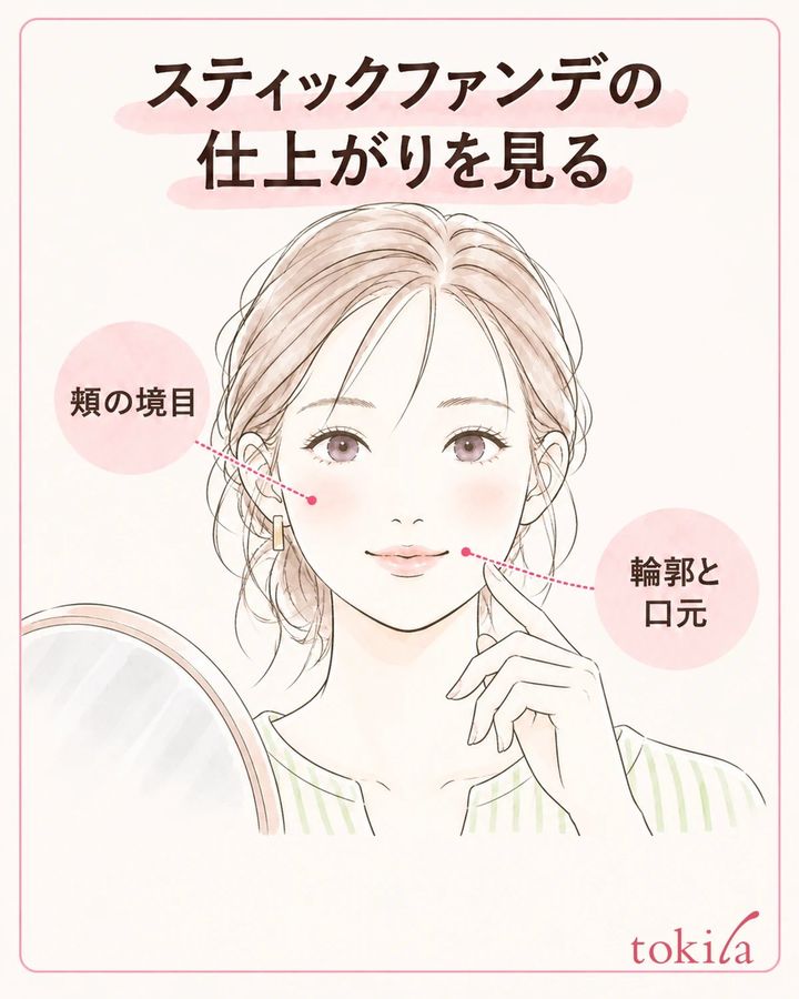 正面の顔全体へ戻り、厚い境目と細かな部分のたまりを見ます。