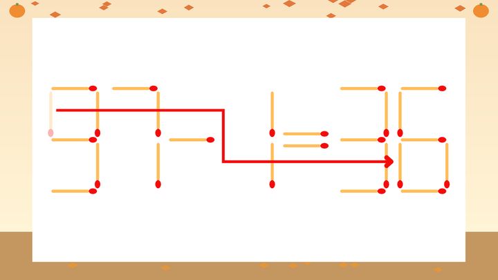 【マッチ棒クイズ】1本だけ動かして正しい式に：97-1=35？の解答画像