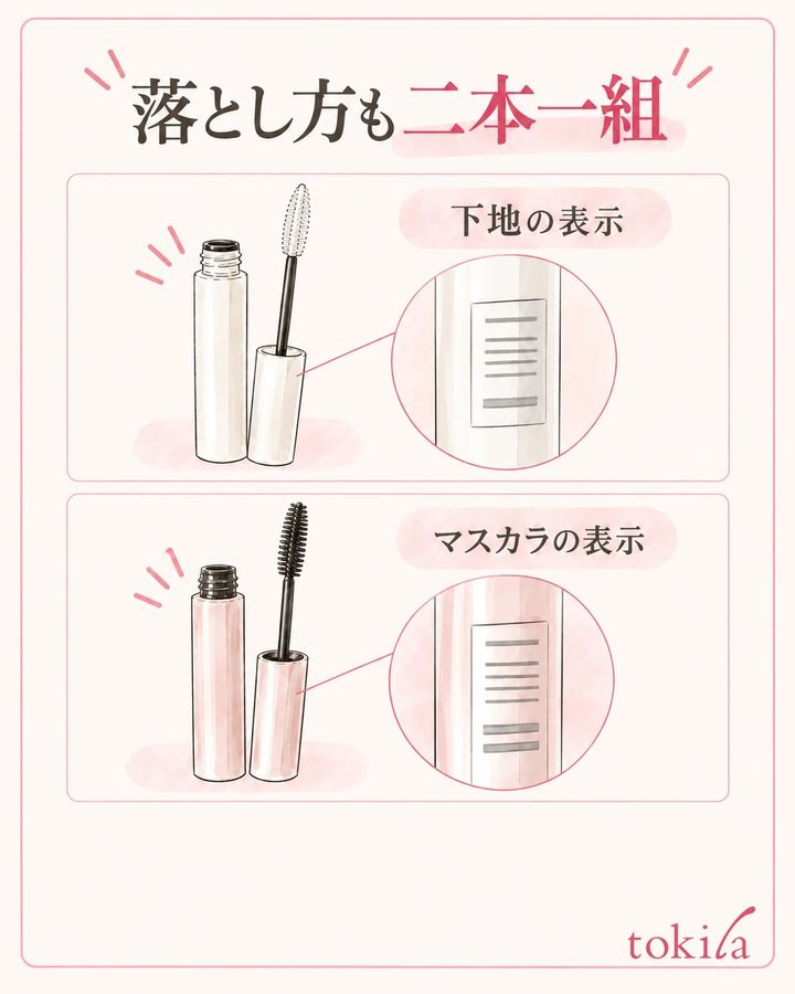 下地とマスカラの両方の落とし方を、一組で確認します。
