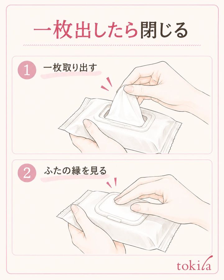 一枚を手元へ出し、残りのシートのふたを閉めます。