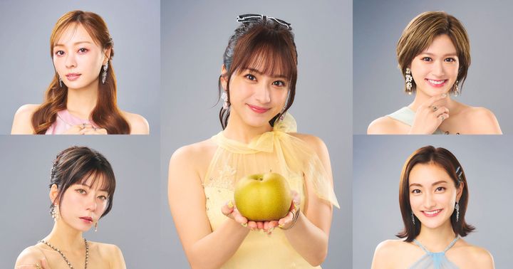 ドラマ『ヒマチの嬢王』に出演する（左上段から）梅澤美波、平祐奈、小西桜子、佐藤菫、浅見姫香 （C）茅原クレセ／小学館／DMM TV width=