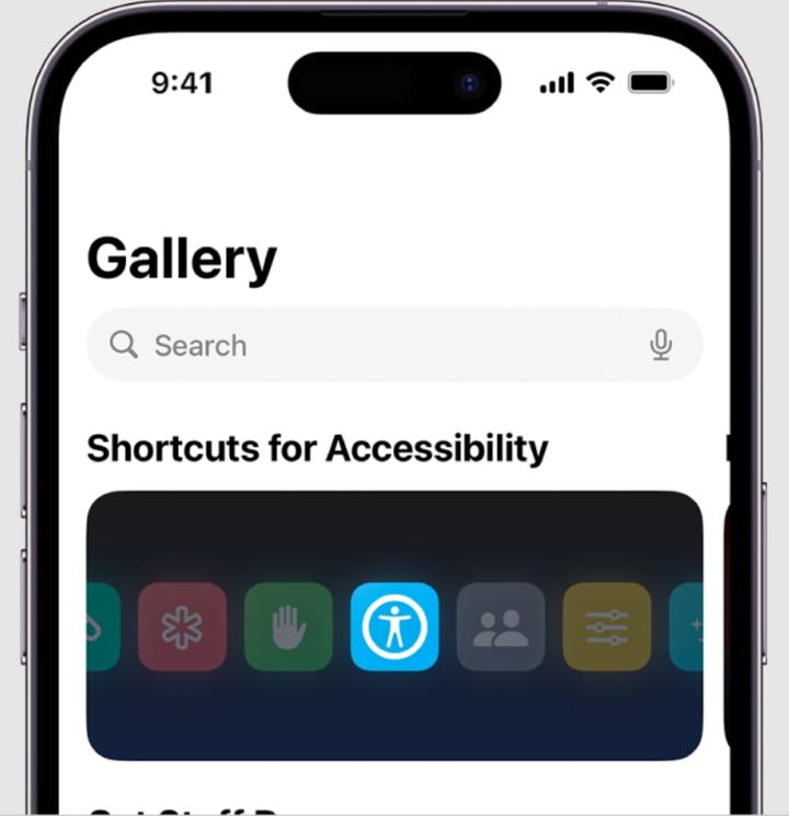 iPhoneのショートカットアプリ内ギャラリータブから便利ショートカットを探して追加する解説イメージ