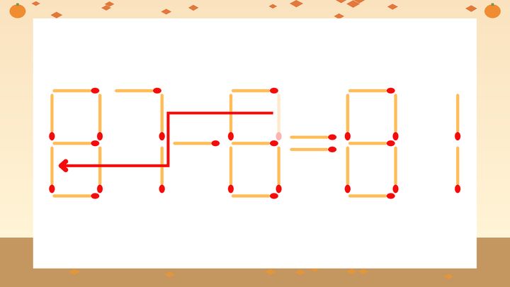 【マッチ棒クイズ】1本だけ動かして正しい式に：97-8=81？の解答画像