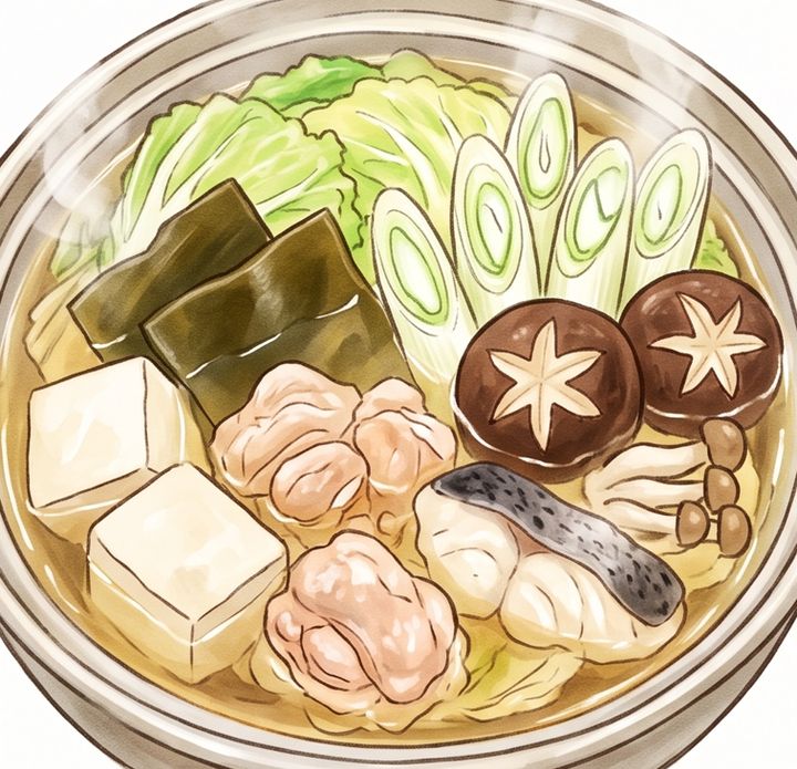 昆布だしやあごだしなどのシンプルな鍋