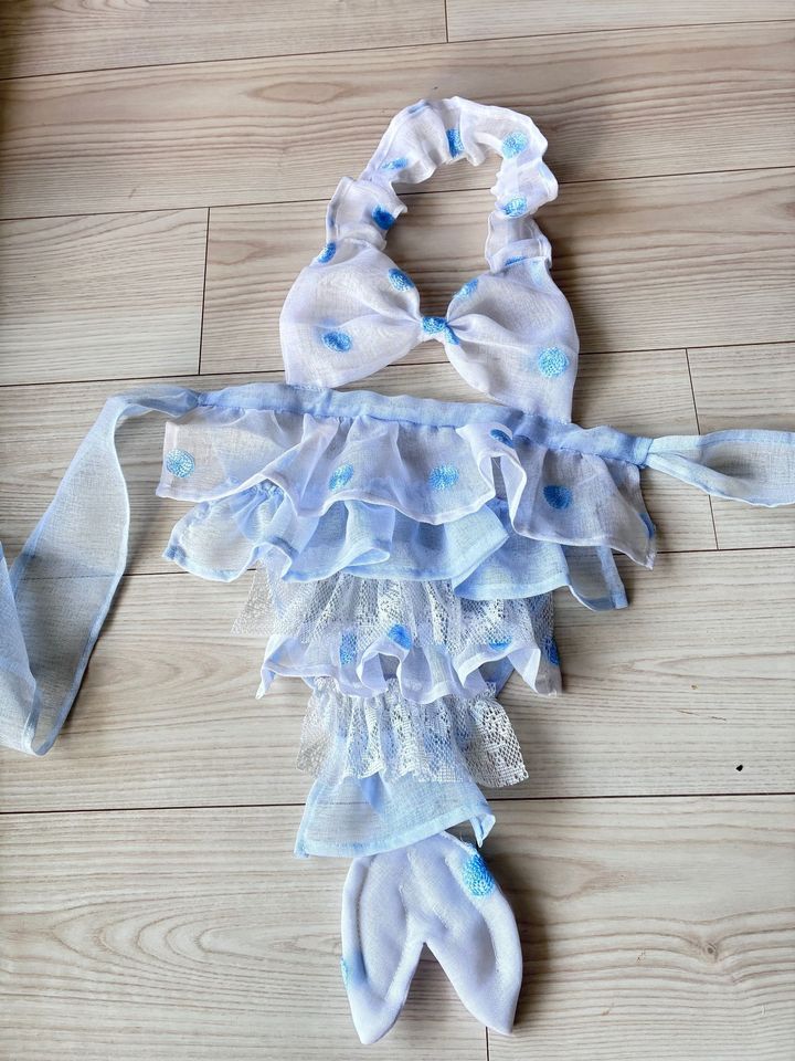 100均カフェカーテンde人魚のエプロン作りました！かわいい〜！