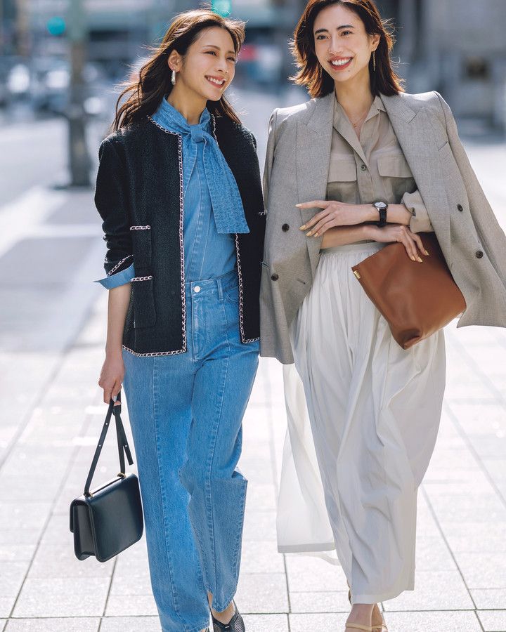 土屋巴瑞季、貴島明日香 ジャケットコーデ