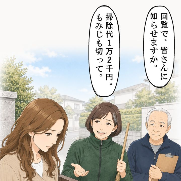 回覧で知らせるかと、班長さんが言い出しました