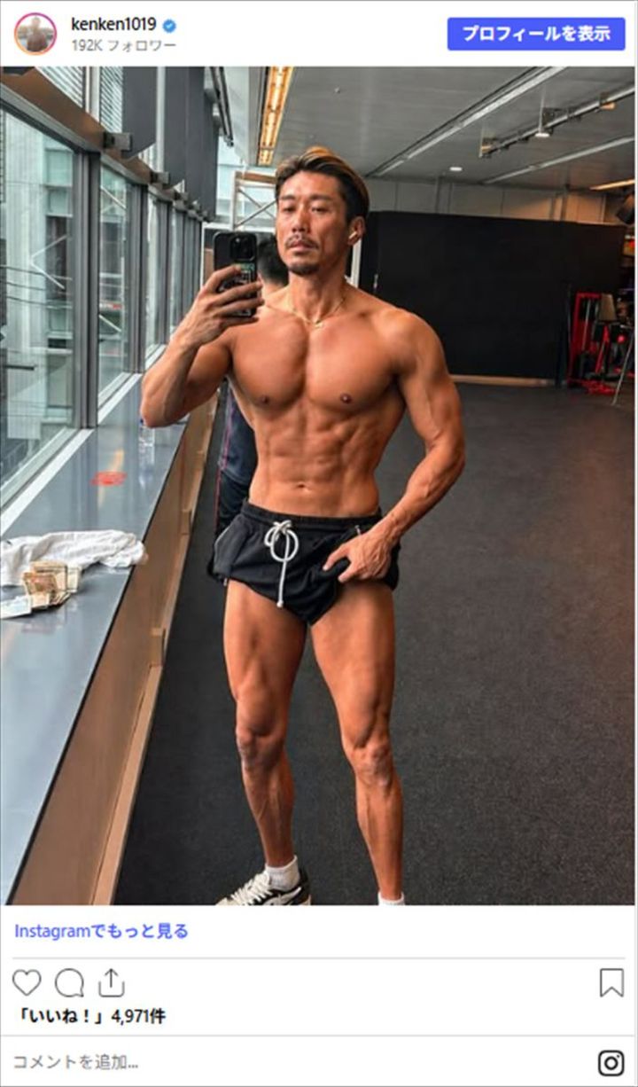 金子賢50歳、バキバキに仕上がった肉体 ※「金子賢」Instagram width=