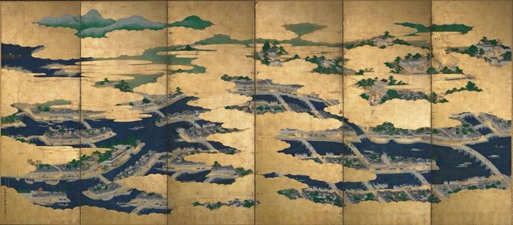 吉村周山《大坂図屛風》 1725 - 1776年 大英博物館蔵 © The Trustees of the British Museum