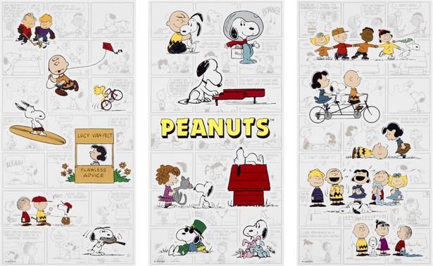 コミックのワンシーンからキャラクター勢ぞろいのカットまで、3枚すべてデザインが異なる